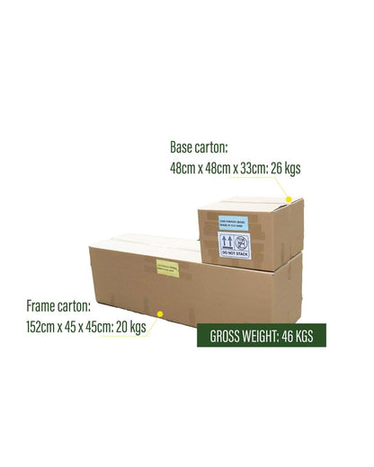 Kokosvezel Parasol Set 300 cm met Hardhouten Frame & Betonvoet