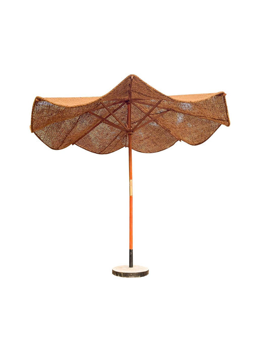 Coconut Fiber Parasol Set 300 cm with Wooden Frame