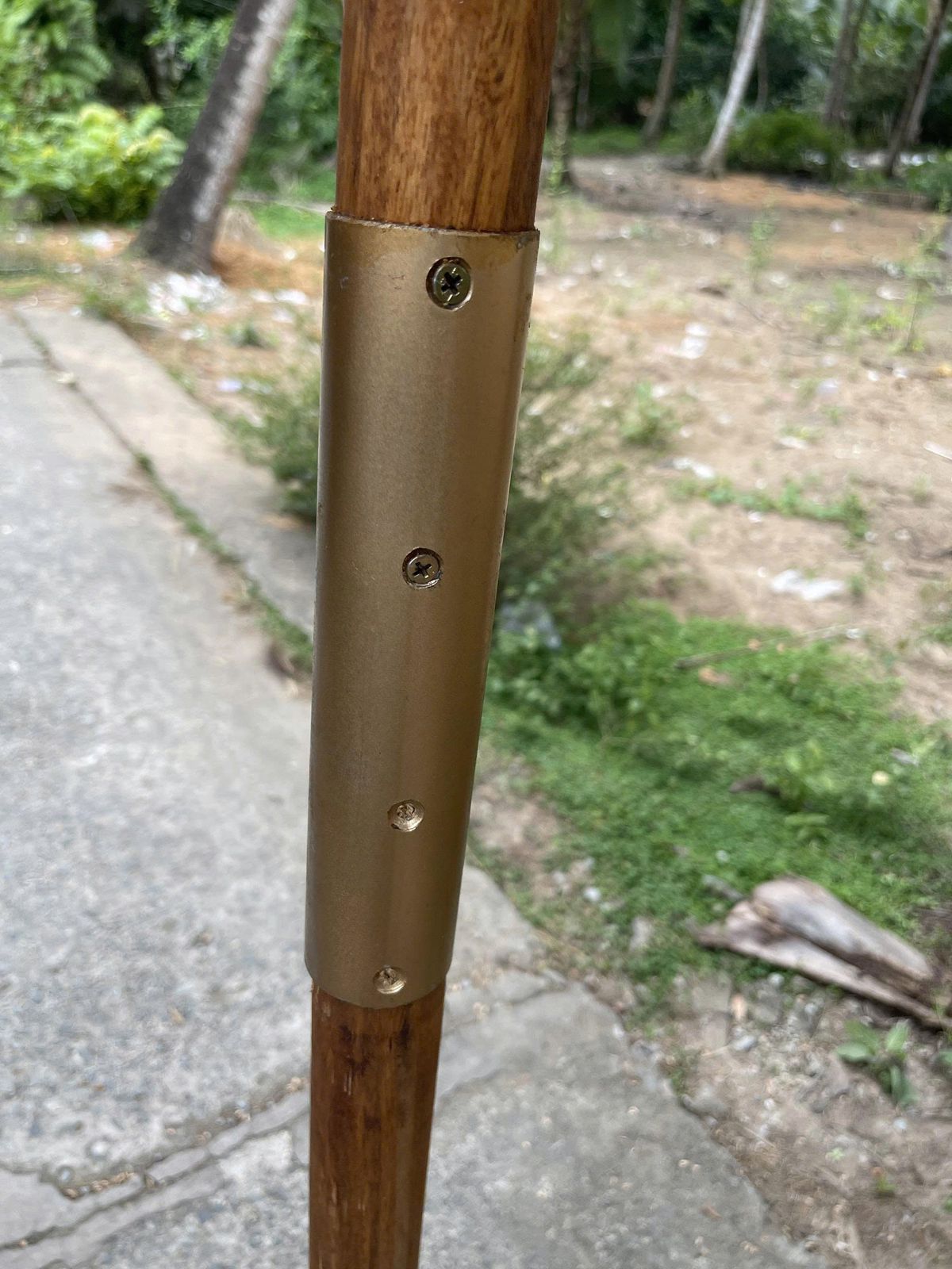 Juego de sombrilla de fibra de coco de 300 cm con estructura de madera