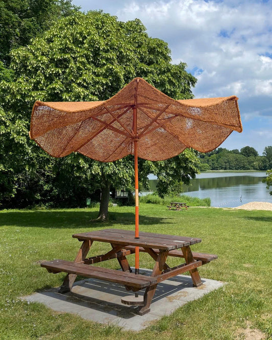 Parasol set with coir sail and wooden frame (pre-order)